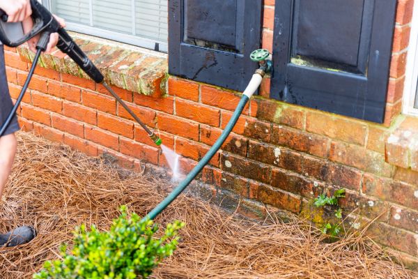 Brick Home Power Washing in Bryan